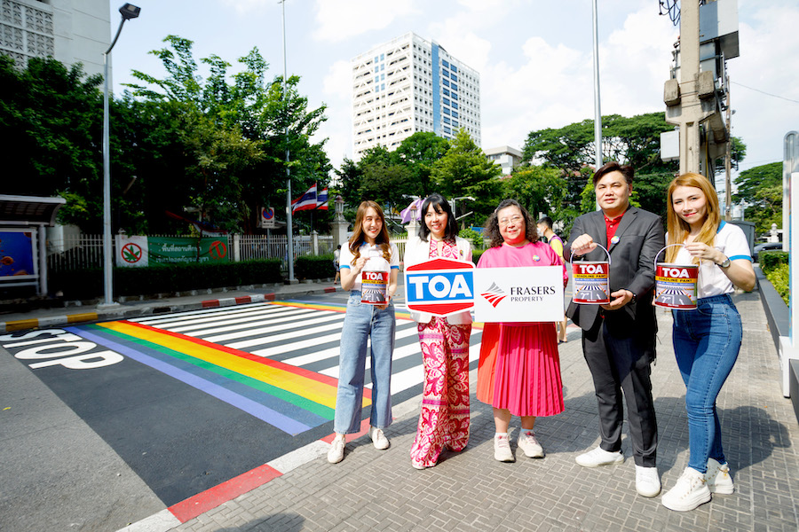 TOA ร่วมฉลอง Pride Month ด้วยสีสันแห่งความหลากหลาย  เนรมิตทางม้าลายสีรุ้ง